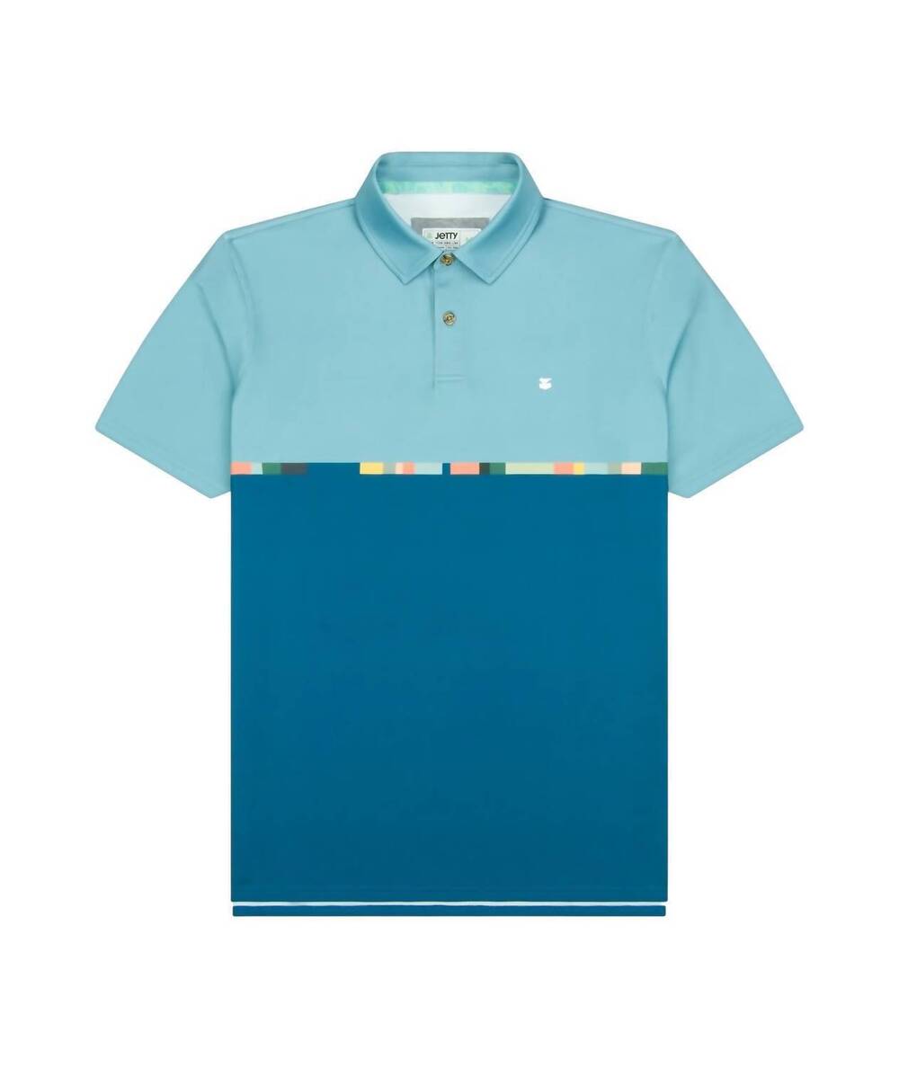 NEW JETTY men's bunker polo shirt in blue